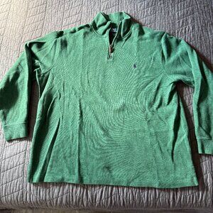 Mens Polo Quarter Zip Sweater